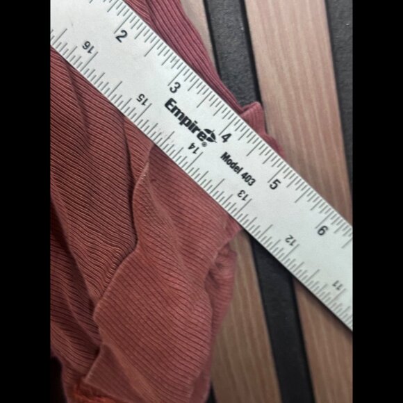 Pilcro Top Large Womens Dusty Rose Front Knot Roll Tab Collared Cropped Ribbed - Picture 4 of 8